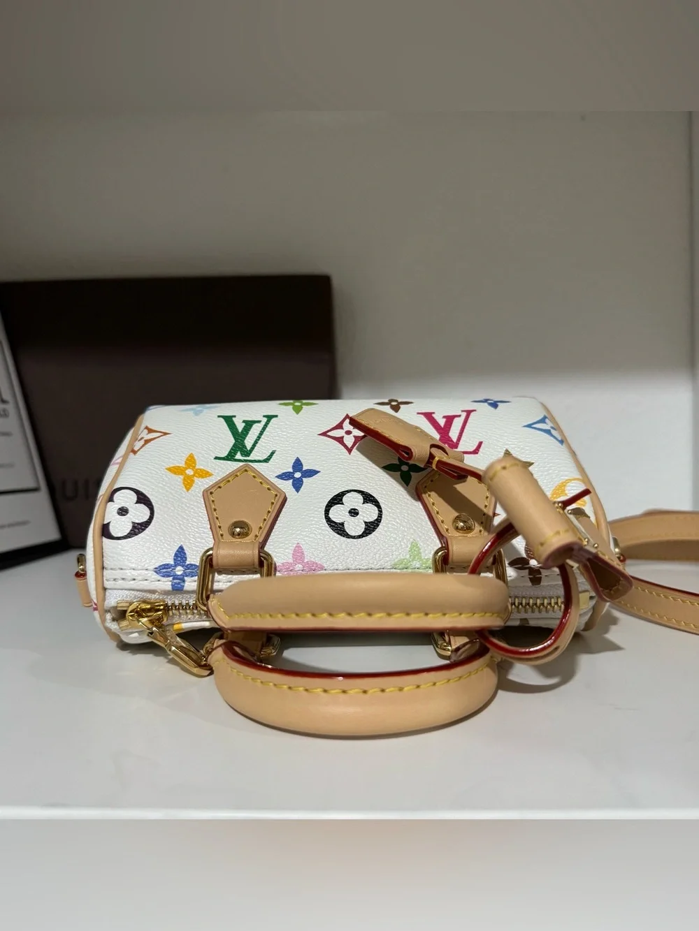 Louis Vuitton White Murakami Monogram Nano Speedy - Picture 6 of 10